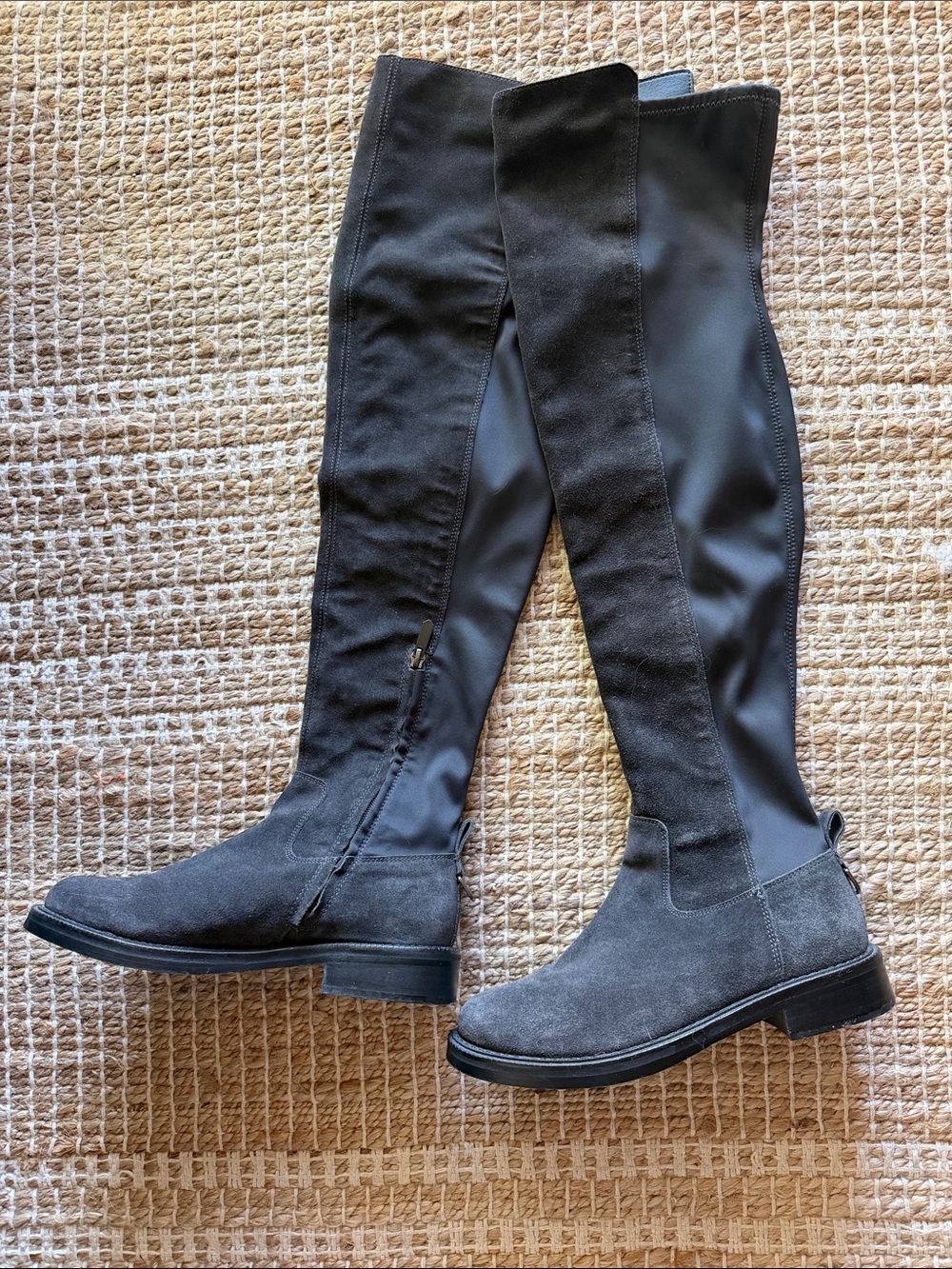 Sam Edelman Charcoal Suede Over-the-Knee Riding Boots